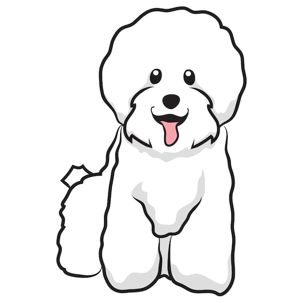 Bichon Frise Dog Decal, Dog Lover Decor Vinyl Sticker
